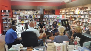 Chatting with some golks at the Book Den